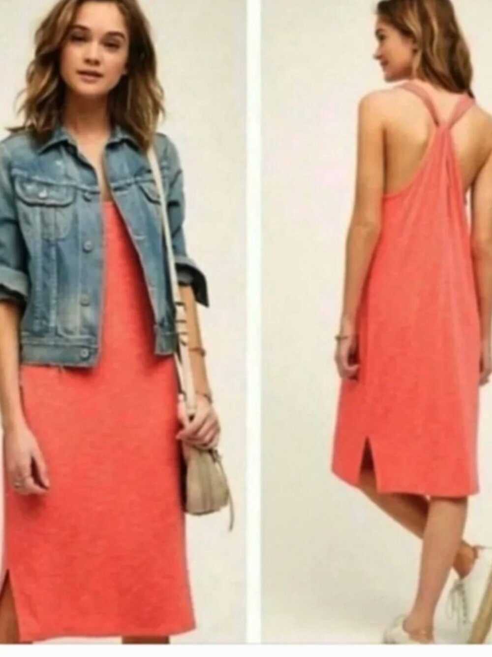 Anthropologie Saturday Sunday Asa coral tank dress L